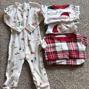 Carter's White and Red Pajama Set Cozy Holiday Sleepwear